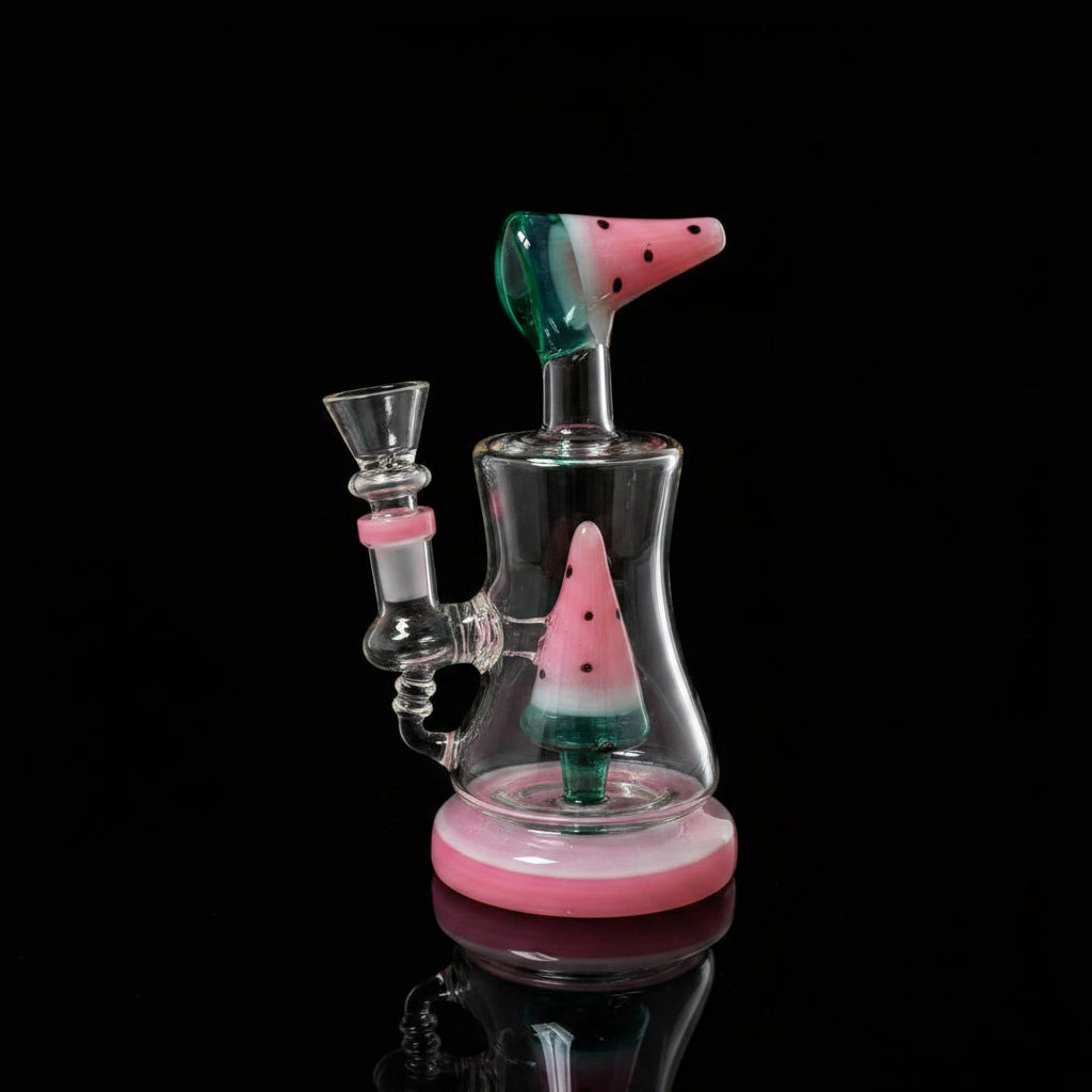 7" Double Pyramid Watermelon Funnel Perc Bong