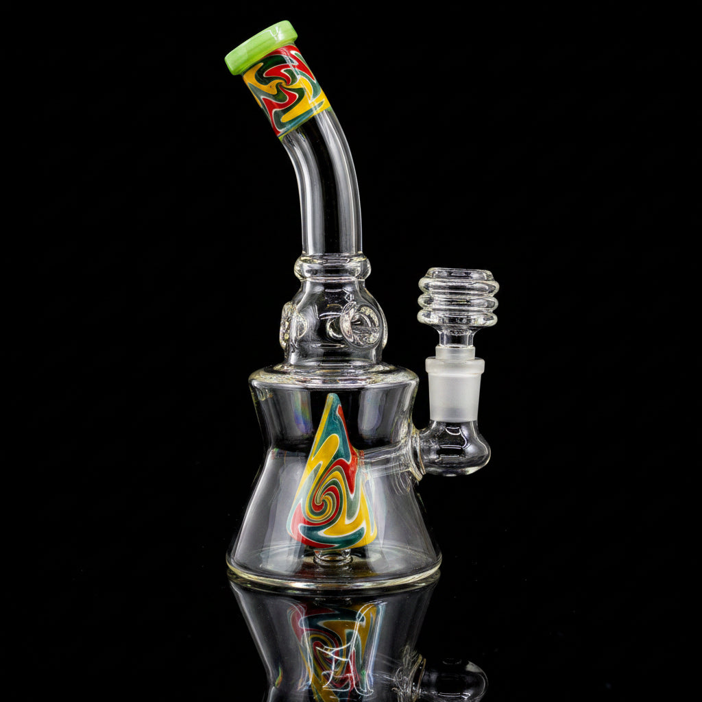 8" Rainbow Twist Shower Head Dab Rig - SmokeMEGA