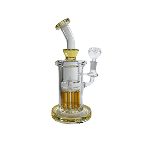 Bent Neck Tree Perc Color Trim Separate Chamber Glass Water Pipe
