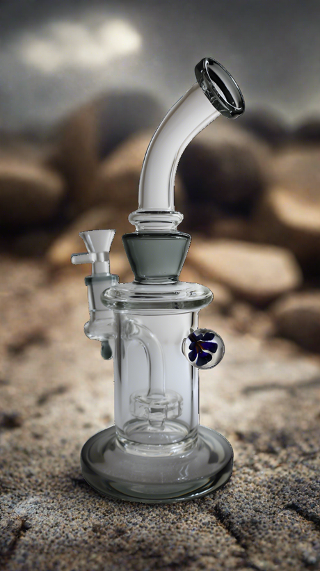 Dab Rig | Marble Thick Perc Water Pipe 9"