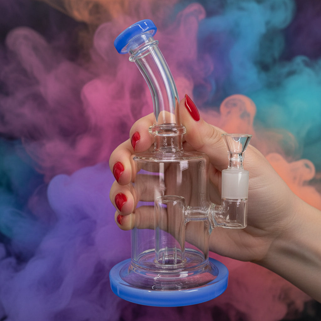 9" Tall Colorful Shower Head Dab Rig - Elevate Your Experience