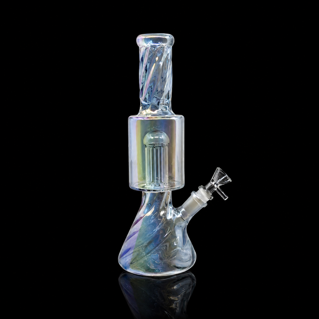 12 Inch Iridescent Spiral Beaker Bong | SmokeMEGA