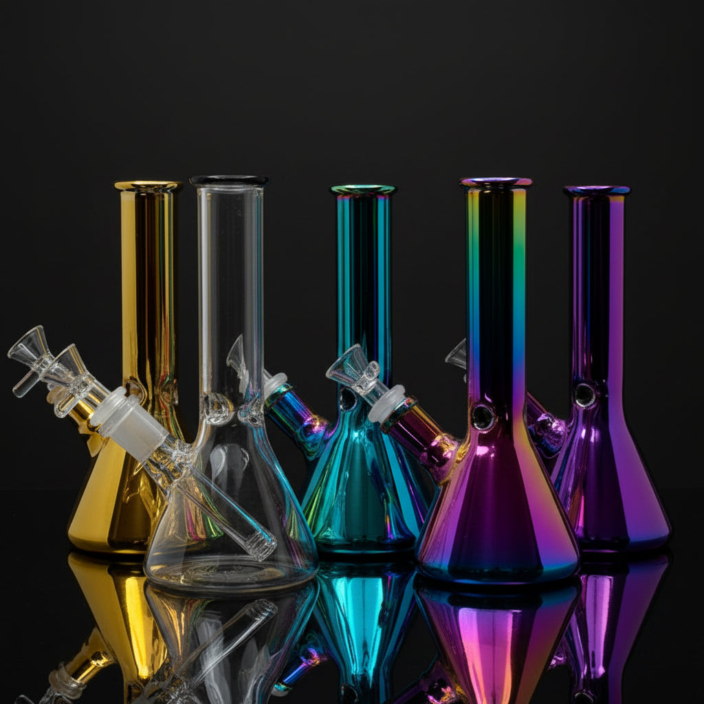 ALL NEW Metallic Beaker Bong - 8" Premium Design for Enhanced Experience
