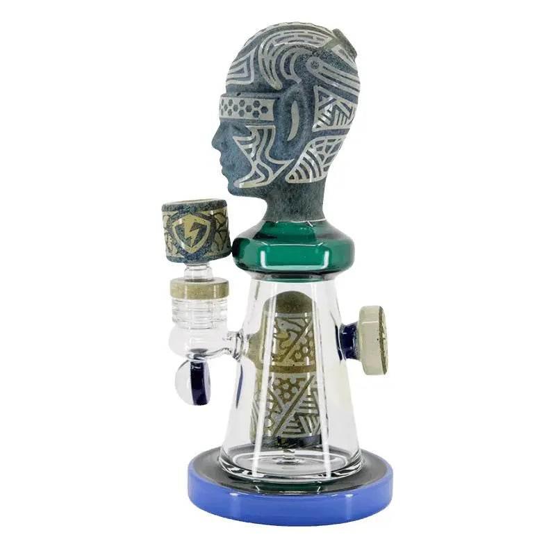 Ancient Head Egypt Style Glass Water Pipe - SmokeMEGA