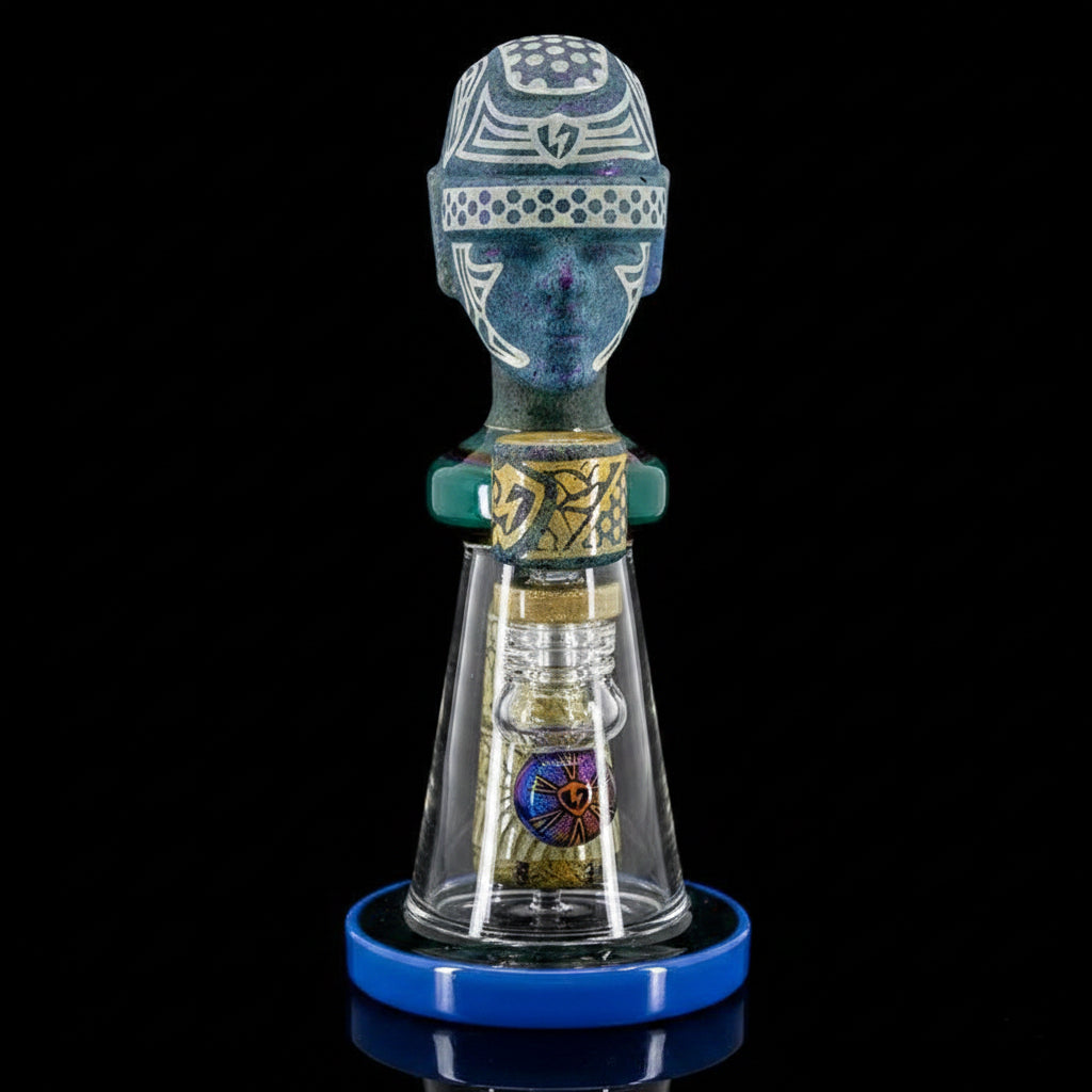 Ancient Head Egypt Style Glass Water Pipe - SmokeMEGA