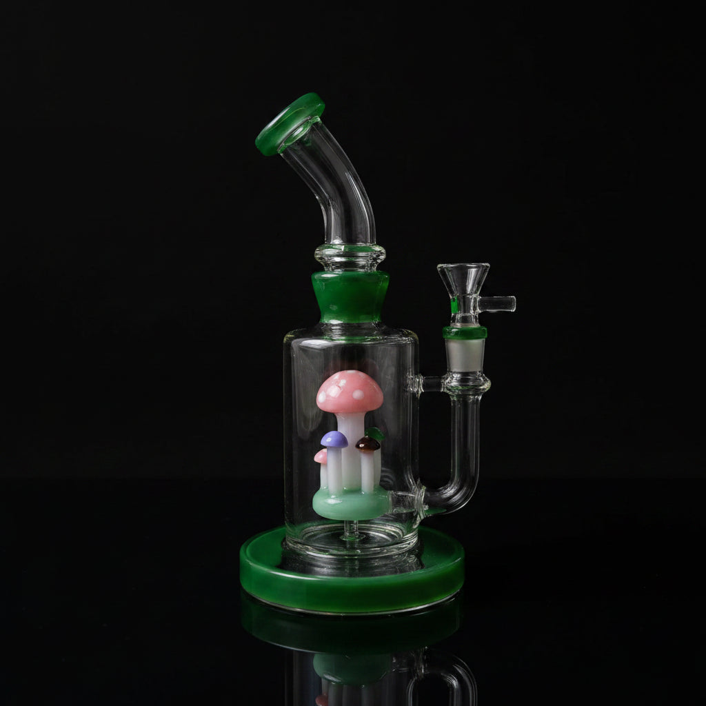 BONG | Bent Neck Mushroom Perc Water Pipe Bong 8"