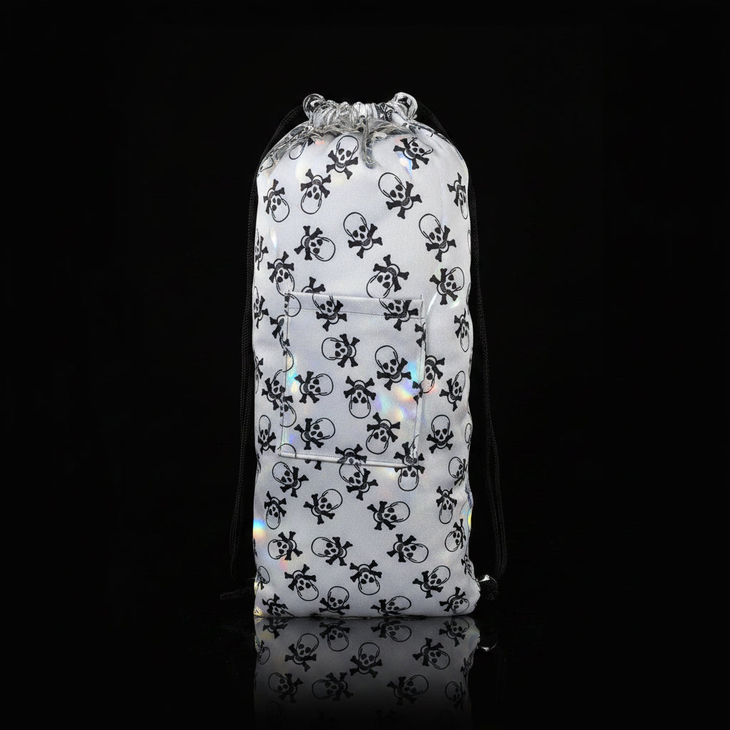 Bong Travel Bag 25" with skull pattern design for bong protection and travel.