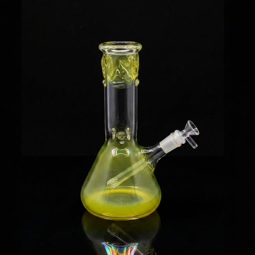 8" American Made Fumed Bicker Bong in glass with fumed design.