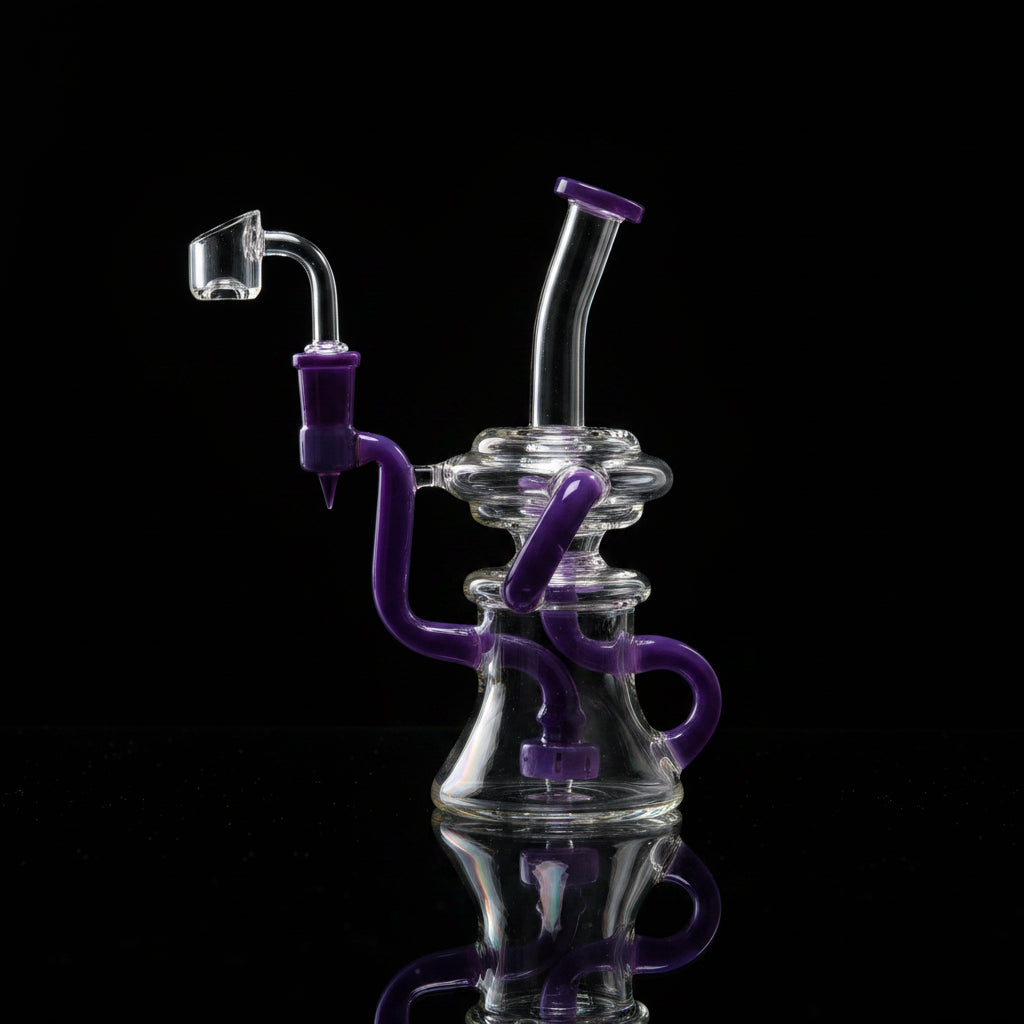 Bong | Bent Neck Triple Arm Recycler Bong - SmokeMEGA