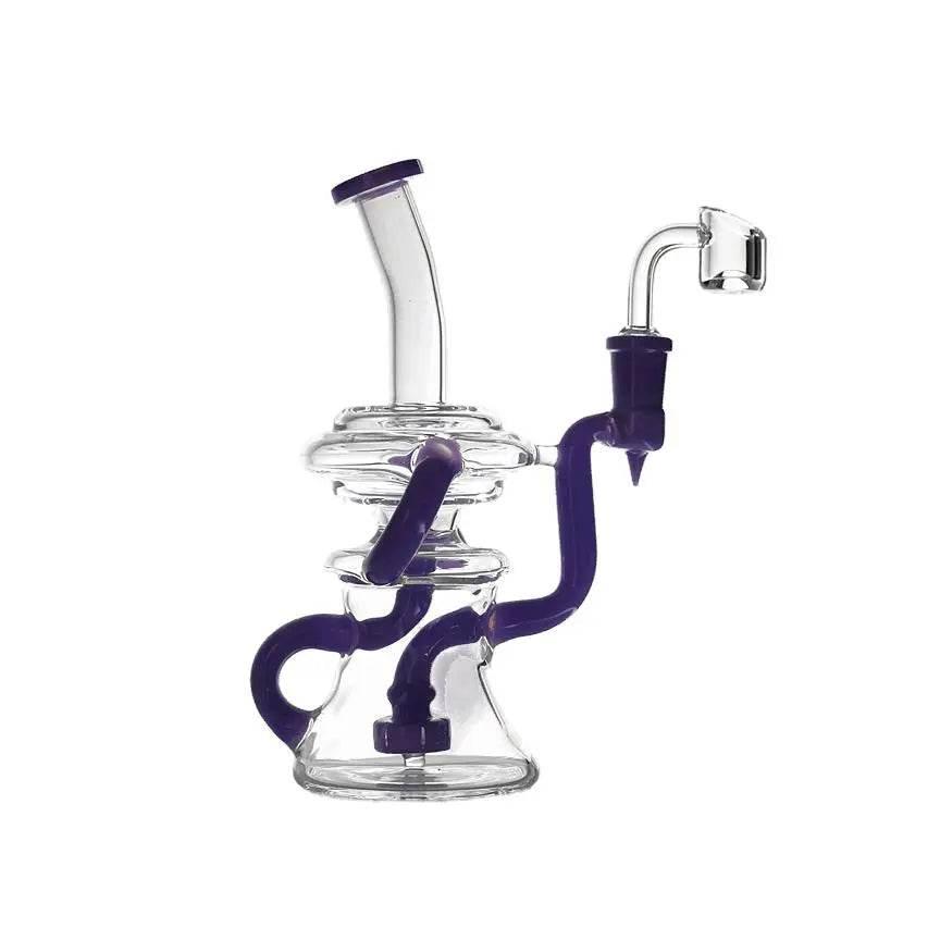 Bong | Bent Neck Triple Arm Recycler Bong - SmokeMEGA