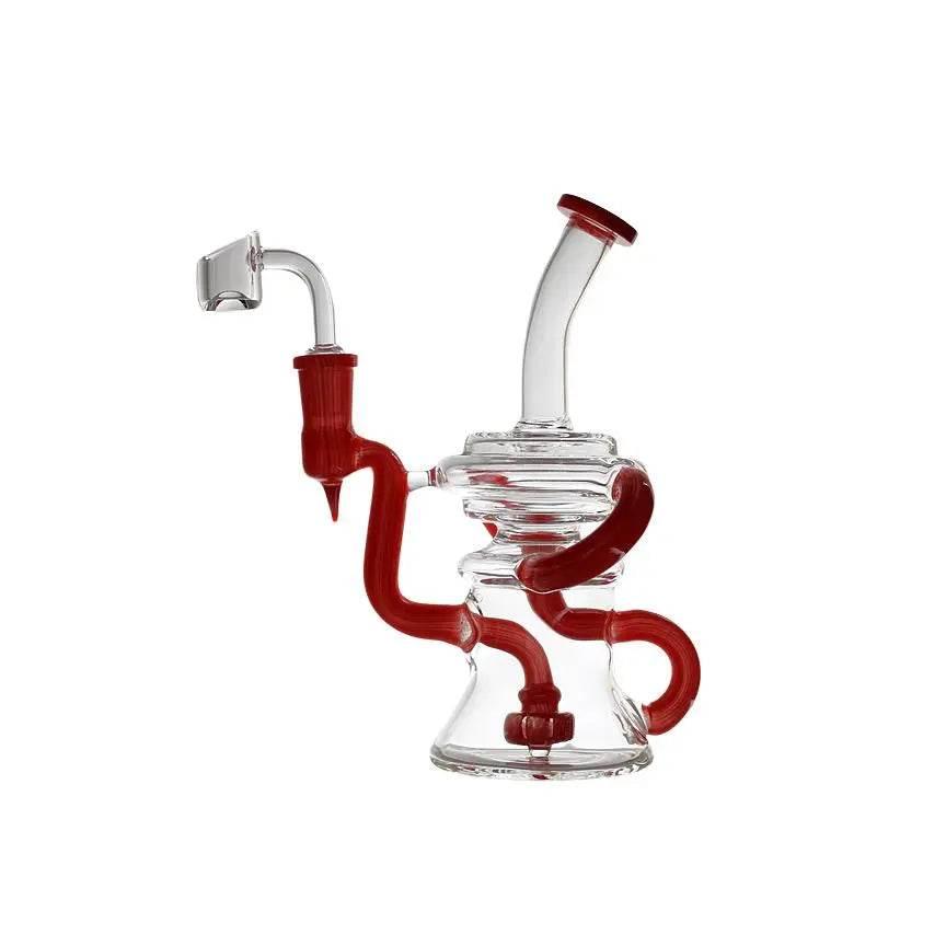 Bong | Bent Neck Triple Arm Recycler Bong - SmokeMEGA