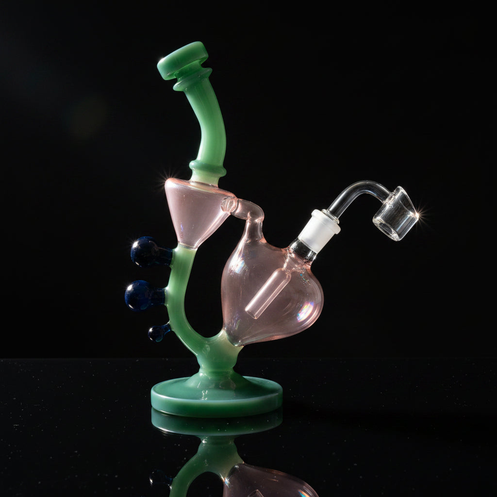 Bong | Handmade Recycler Heart Shape Bong 8"