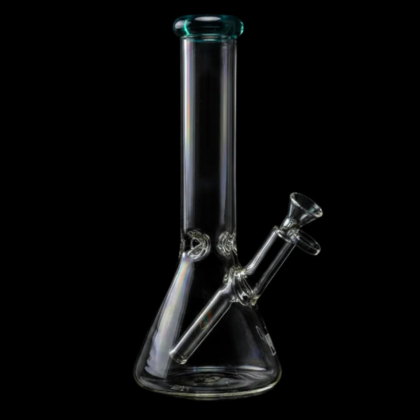 Clear Glass 9mm Thick Color Head One-Tone Beaker Bong 14 inch - SmokeMEGA
