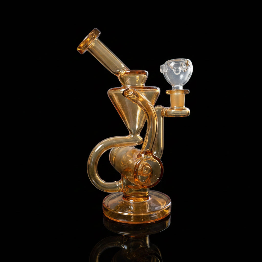 Pulsar Metallic Inline Recycler Dab Rig 8" with smooth filtration design.