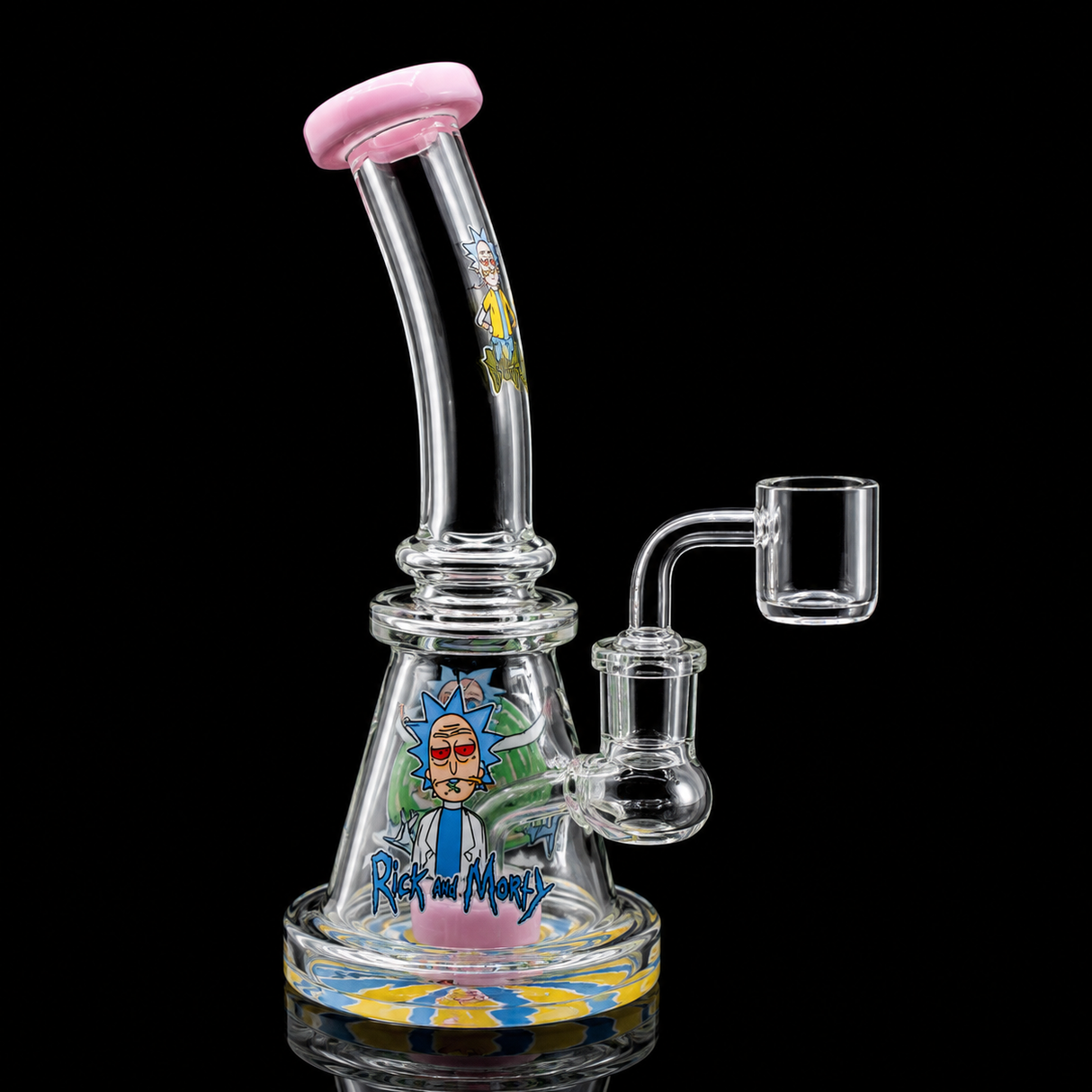 8 Inch Character Art Bent Neck Dab Rig | SmokeMEGA
