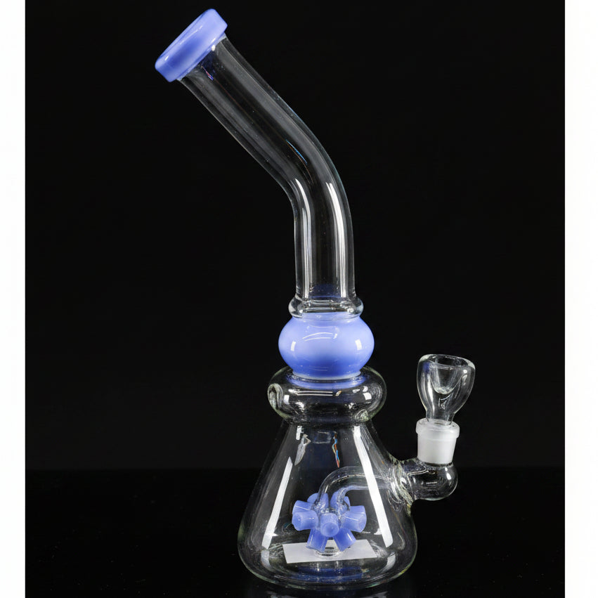 10" Bent Mouth Sea Mine Perc Dab Rig with borosilicate glass, ergonomic design, and sea mine perc.