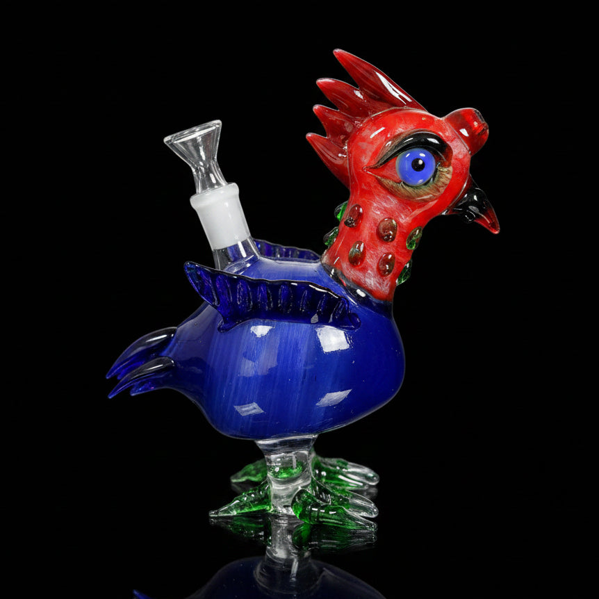 Dab Rig | 6" Red Chicken Glass Handmade Water Pipe