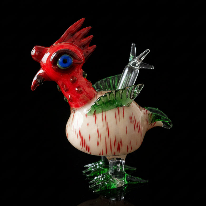 Dab Rig | 6" Red Chicken Glass Handmade Water Pipe