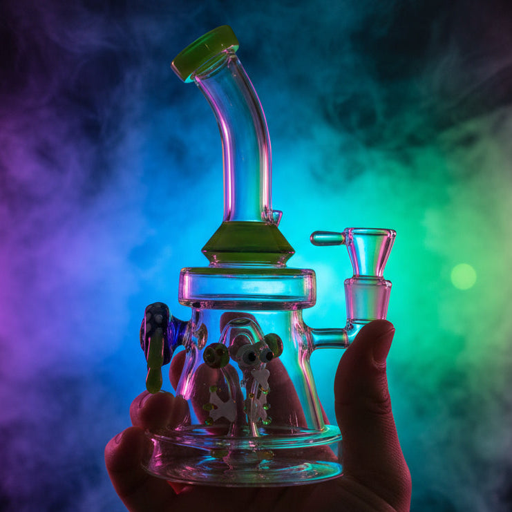 8-inch Dab Rig with Animal Insert, compact smoking accessory, unique design