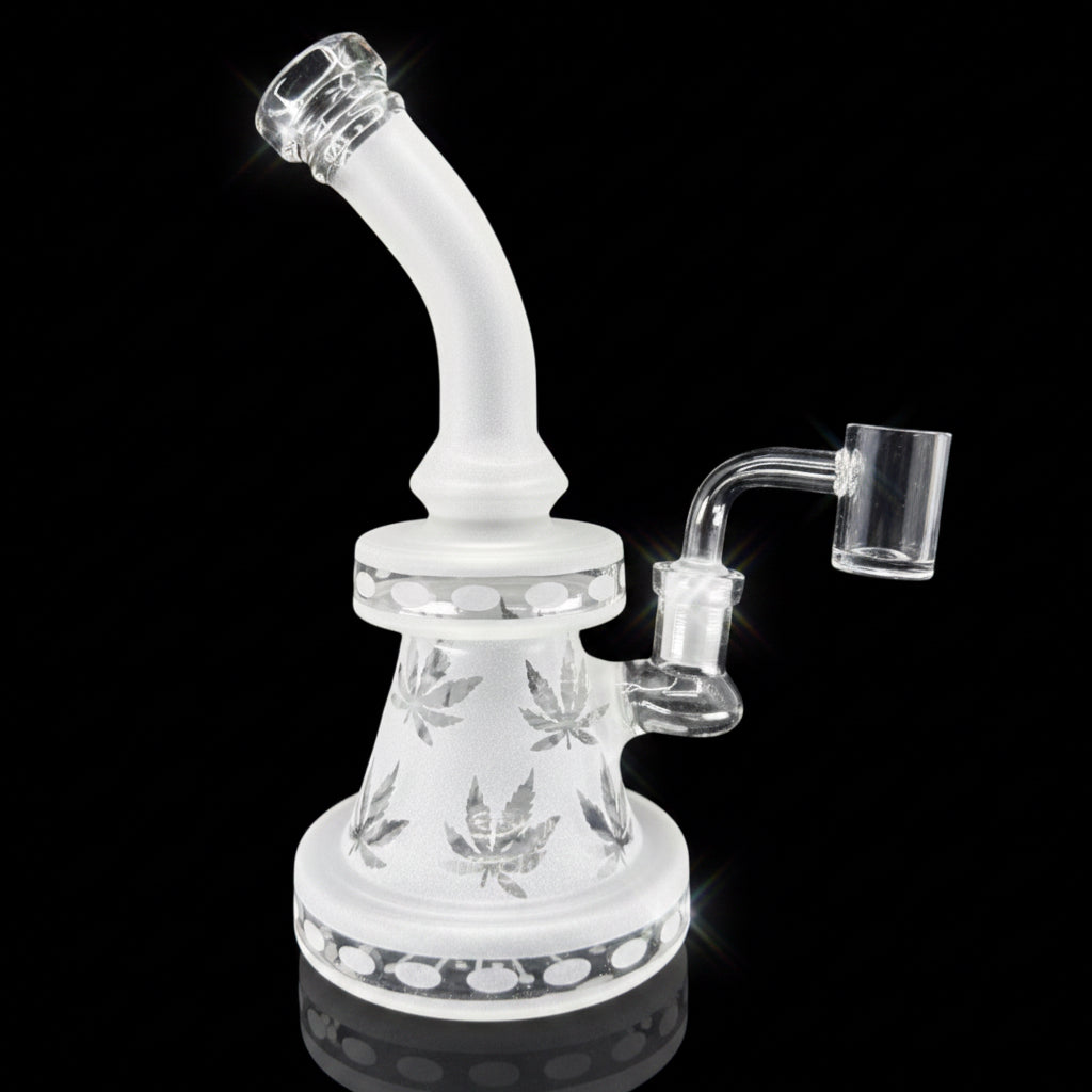 Dab Rig | 8" Frosted White Dab Rig