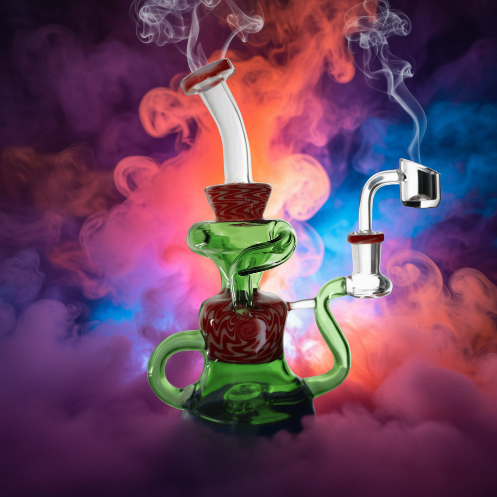Dab Rig | Candy Colored Twisted Peculator Dab Rig 8.5"