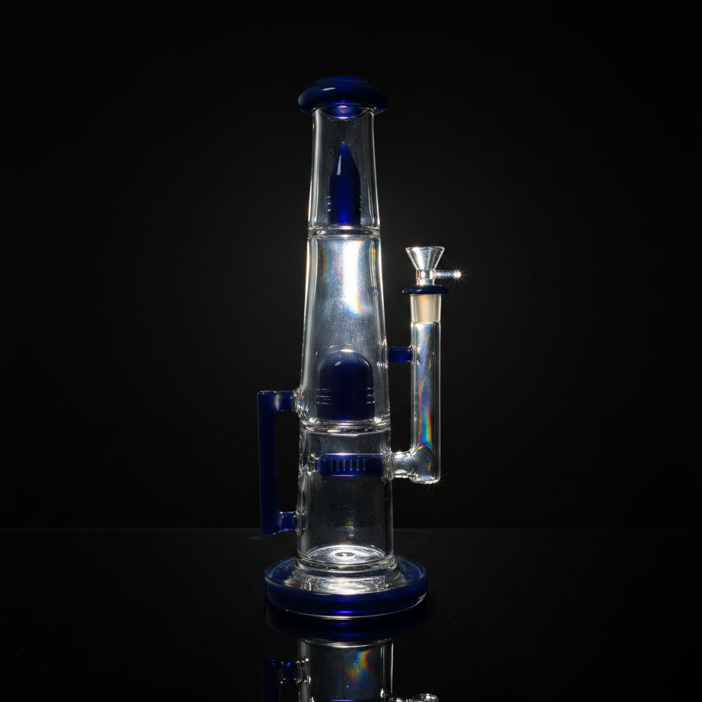 Dab Rig | Double Showerhead Inline Straight 13"