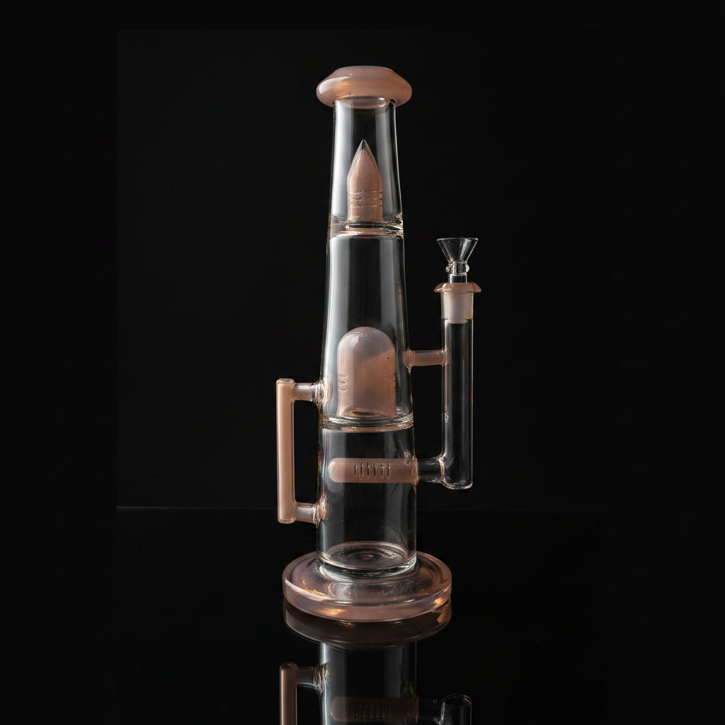 Dab Rig | Double Showerhead Inline Straight 13"