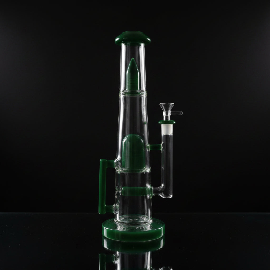 Dab Rig | Double Showerhead Inline Straight 13"