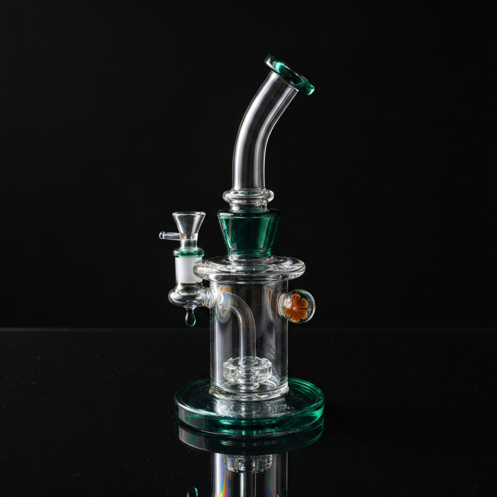 Dab Rig | Marble Thick Perc Water Pipe 9"