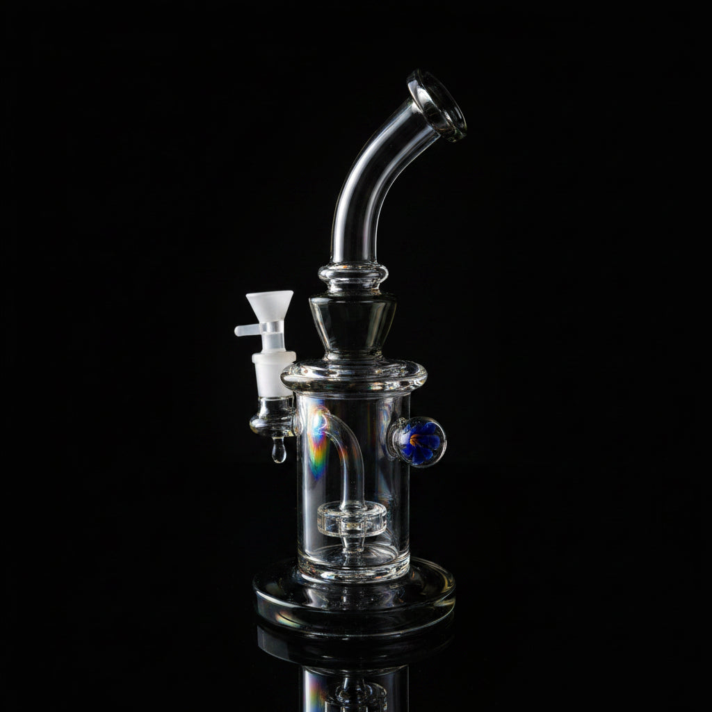Dab Rig | Marble Thick Perc Water Pipe 9"