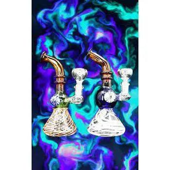 8" Color Art Locket Dab Rigs - Unique Artistic Design, Handcrafted Masterpiece