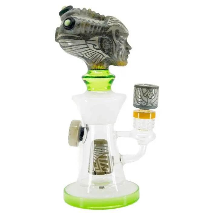 Deep Sandblasted Alien Head Dab Rig - SmokeMEGA