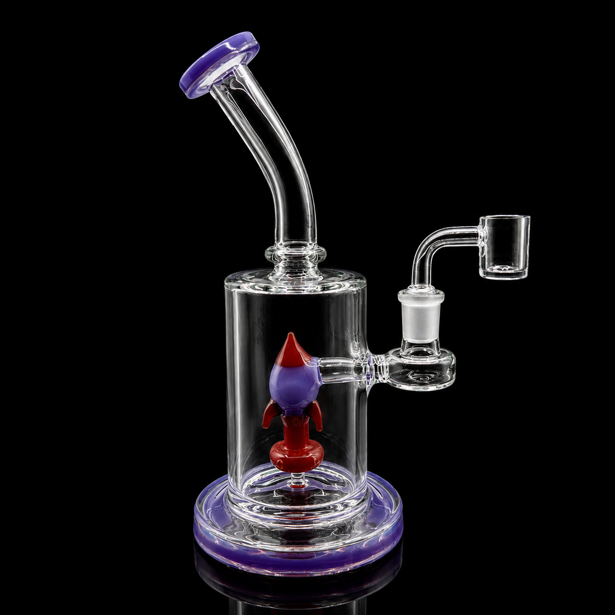 8 Inch Rocket Launch Bent Neck Dab Rig | SmokeMEGA