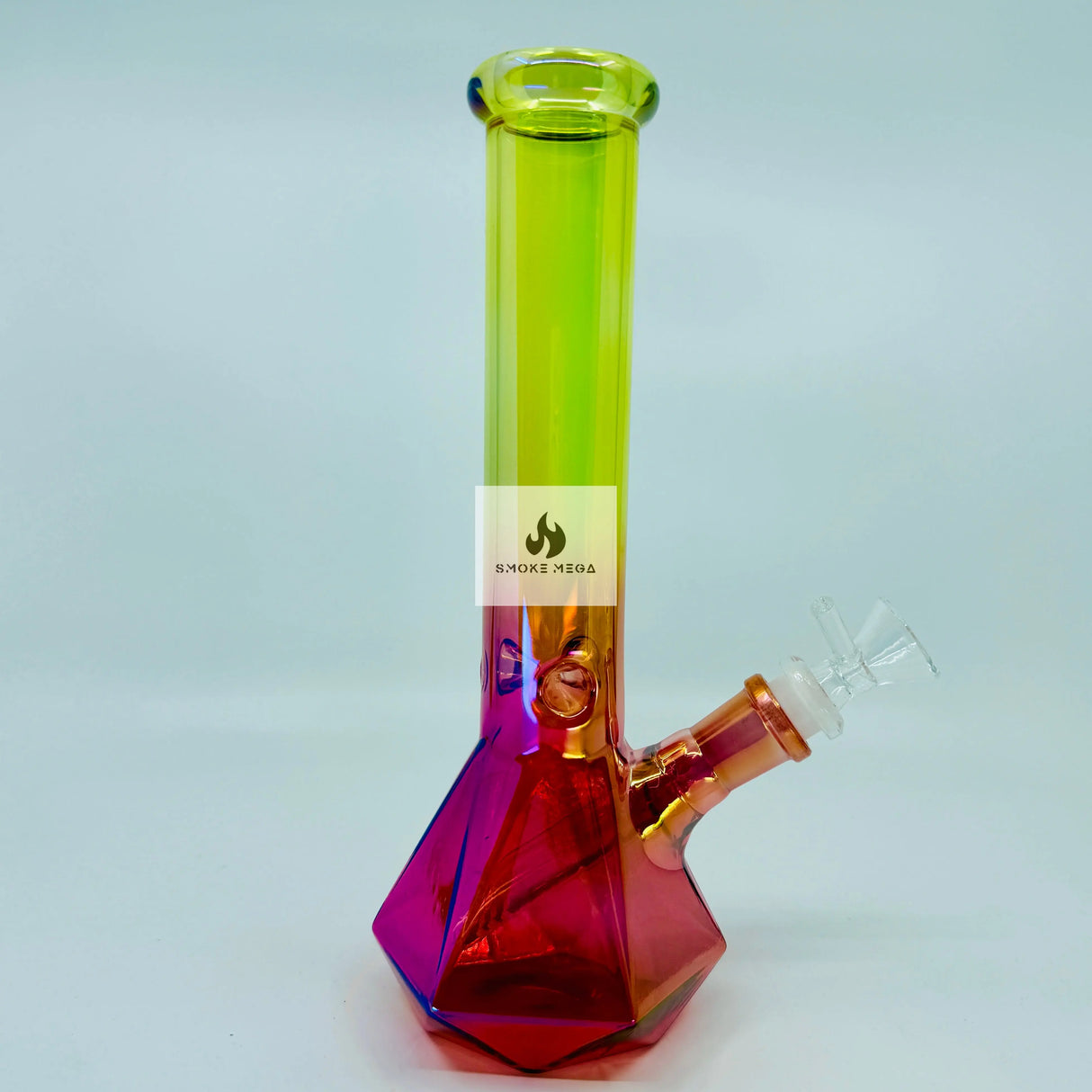 Electroplated Hexagon Base 10" Glass Bong - Vibrant Assorted Colors