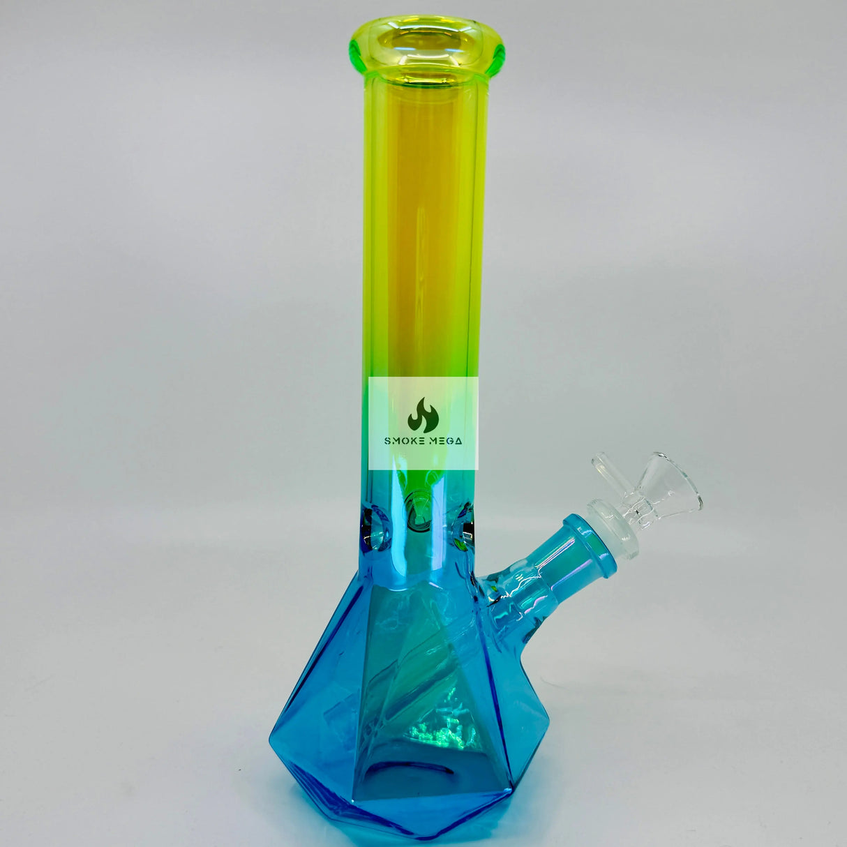 Electroplated Hexagon Base 10" Glass Bong - Vibrant Assorted Colors
