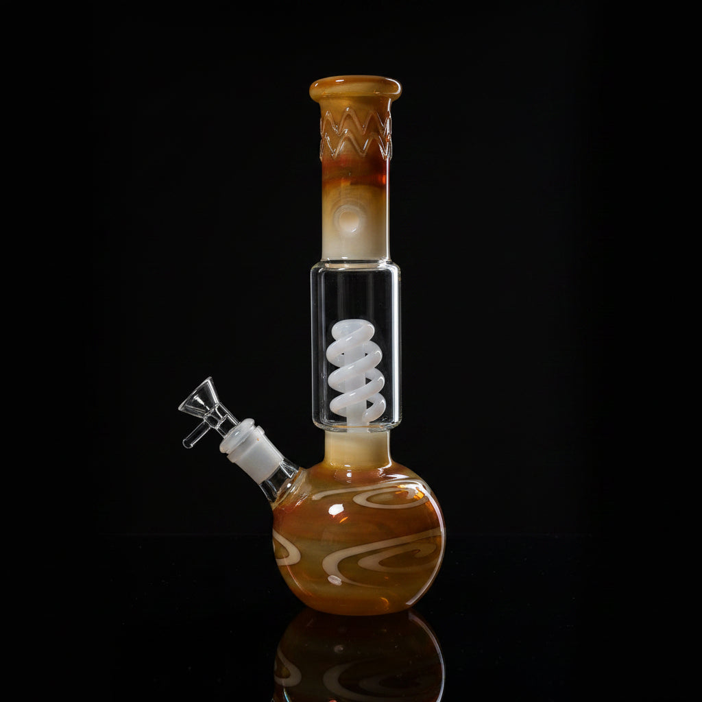 FUMED SPIRAL PERC BEAKER CHEEF GLASS WATER PIPE BONG 11 "