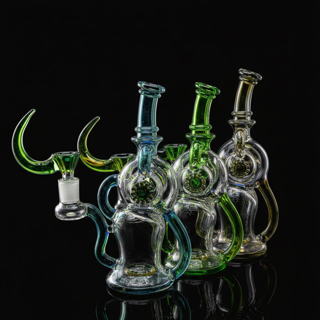 Fancy dab rig with double wheel on site aesthetic design - SmokeMEGA