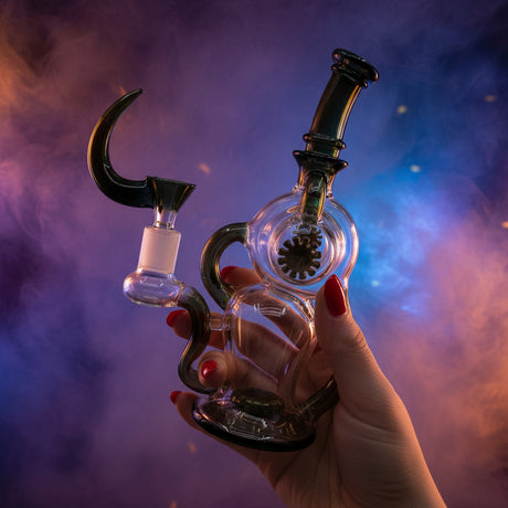 Fancy dab rig with double wheel on site aesthetic design - SmokeMEGA