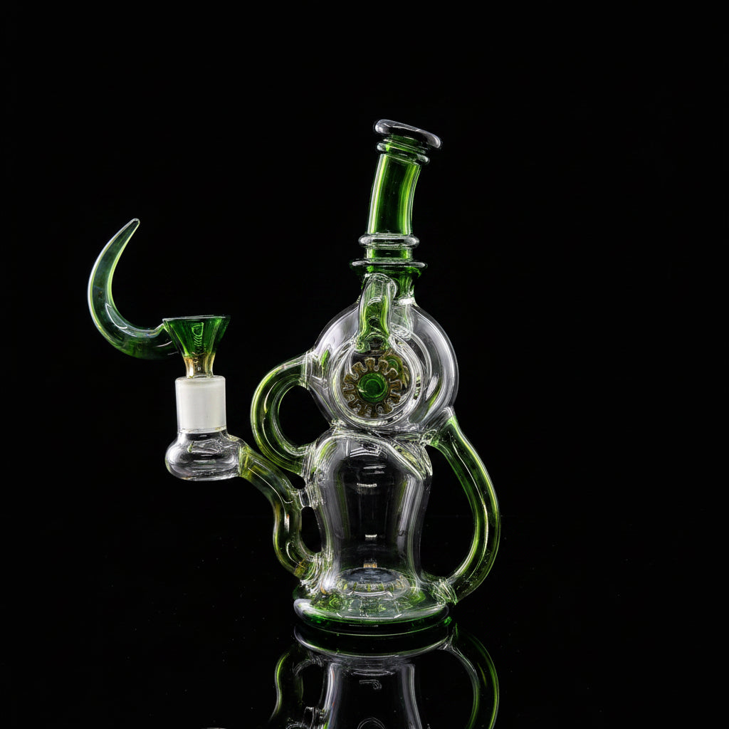 Fancy dab rig with double wheel on site aesthetic design - SmokeMEGA