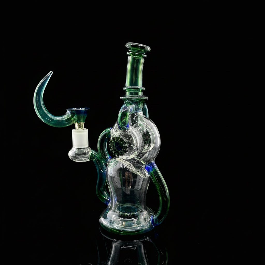 Fancy dab rig with double wheel on site aesthetic design - SmokeMEGA