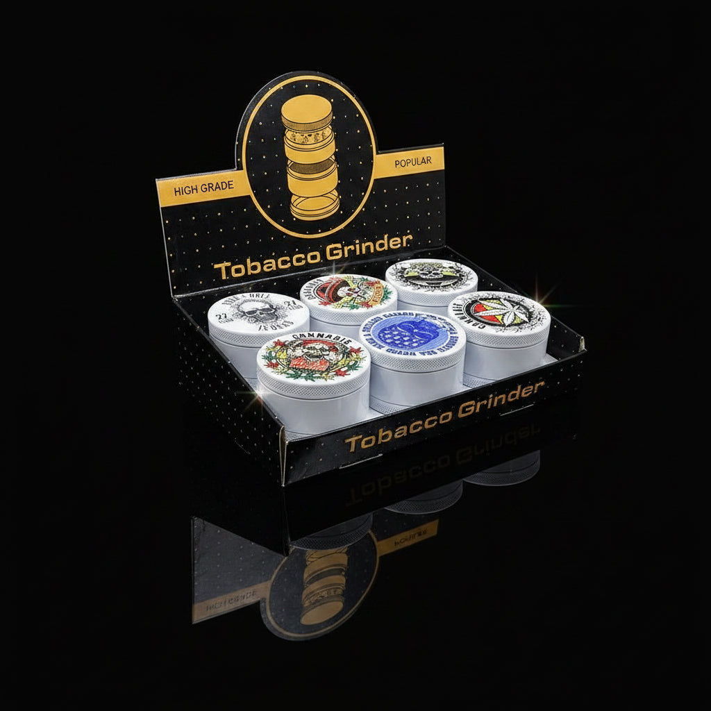 GRINDER | 4 Part Heavy Metal White Cannabis Grinder - SmokeMEGA