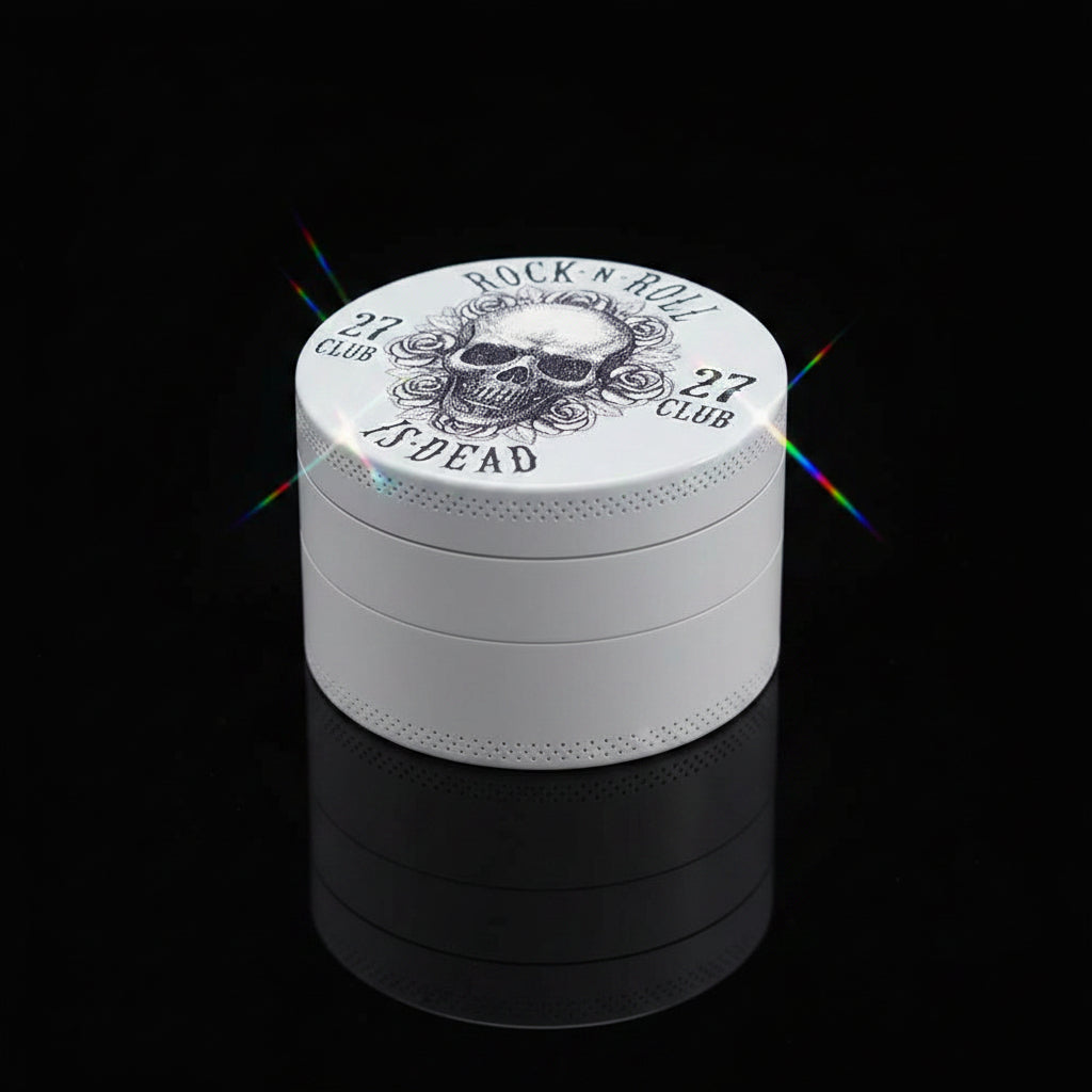 GRINDER | 4 Part Heavy Metal White Cannabis Grinder - SmokeMEGA