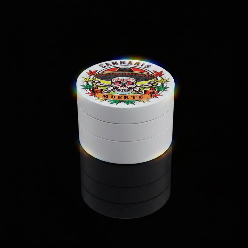 GRINDER | 4 Part Heavy Metal White Cannabis Grinder - SmokeMEGA