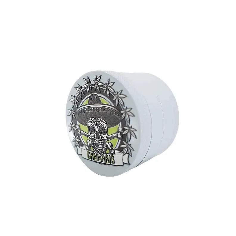 GRINDER | 4 Part Heavy Metal White Cannabis Grinder - SmokeMEGA