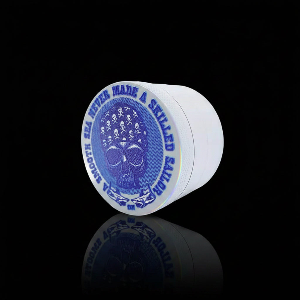 GRINDER | 4 Part Heavy Metal White Cannabis Grinder - SmokeMEGA