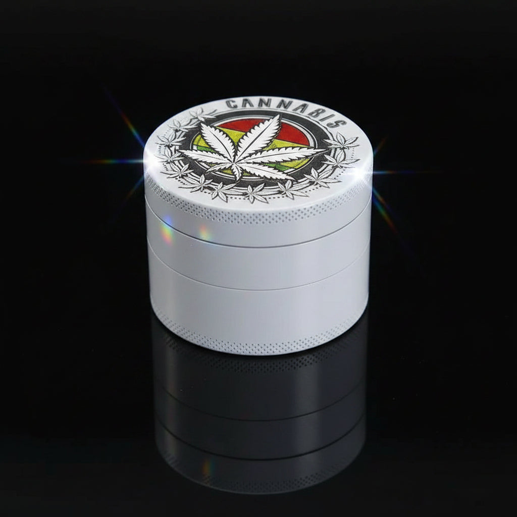 GRINDER | 4 Part Heavy Metal White Cannabis Grinder - SmokeMEGA