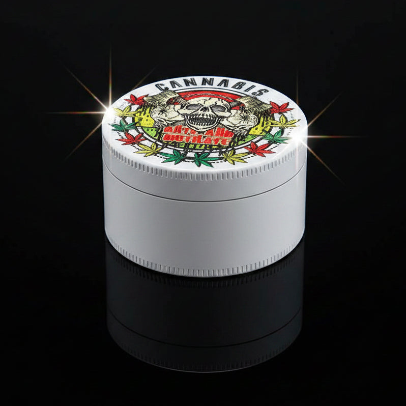 GRINDER | 4 Part Heavy Metal White Cannabis Grinder - SmokeMEGA