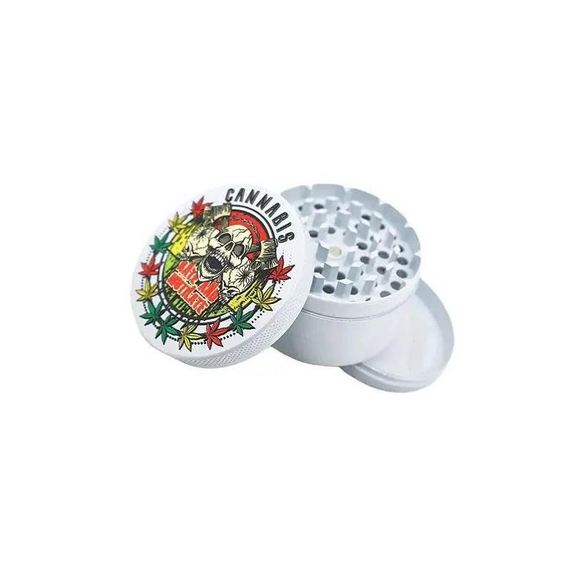 GRINDER | 4 Part Heavy Metal White Cannabis Grinder - SmokeMEGA