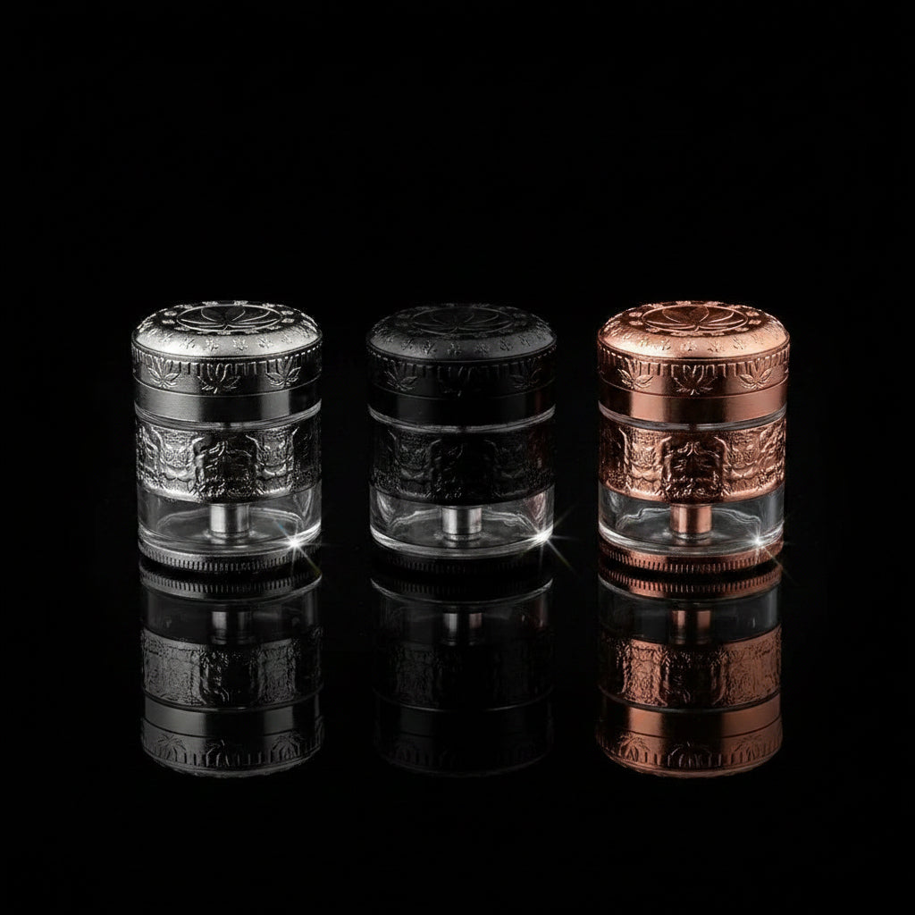 GRINDER | Leaf Designs 55mm 4 Part Heavy Metal Grinder - SmokeMEGA