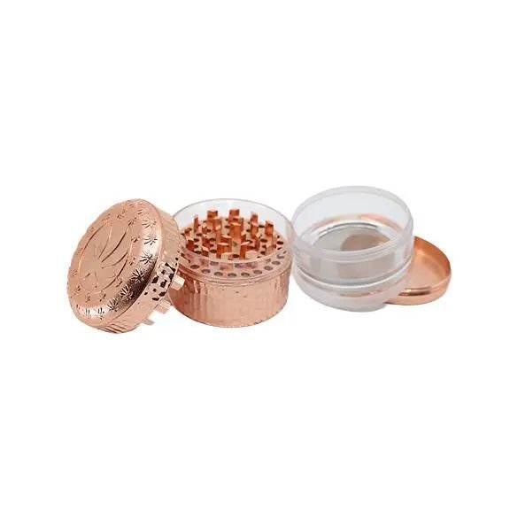 GRINDER | Leaf Designs 55mm 4 Part Heavy Metal Grinder - SmokeMEGA